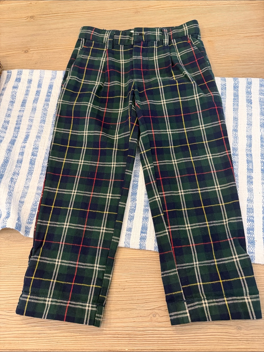 Mini Boden Smart Pleated Trousers Plaid Size 4Y